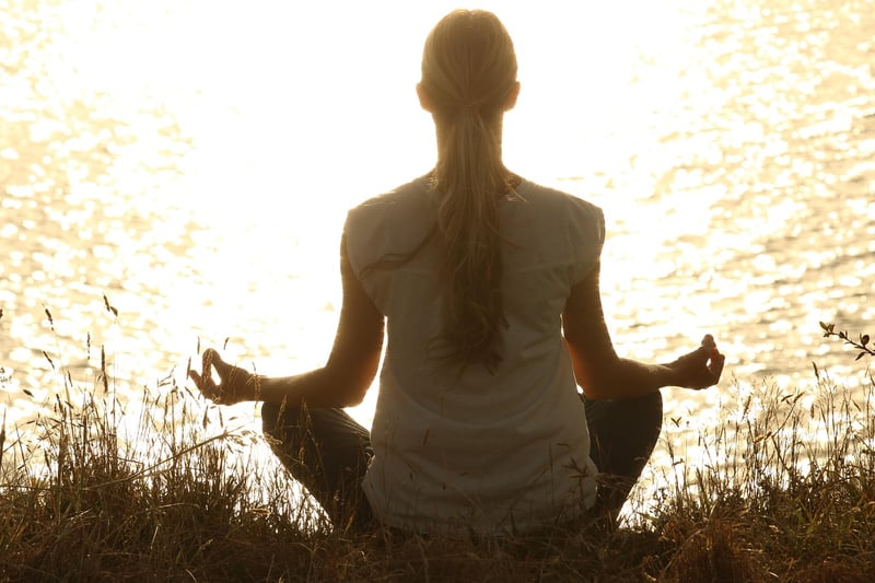 Yoga Meditation Woman Sunset